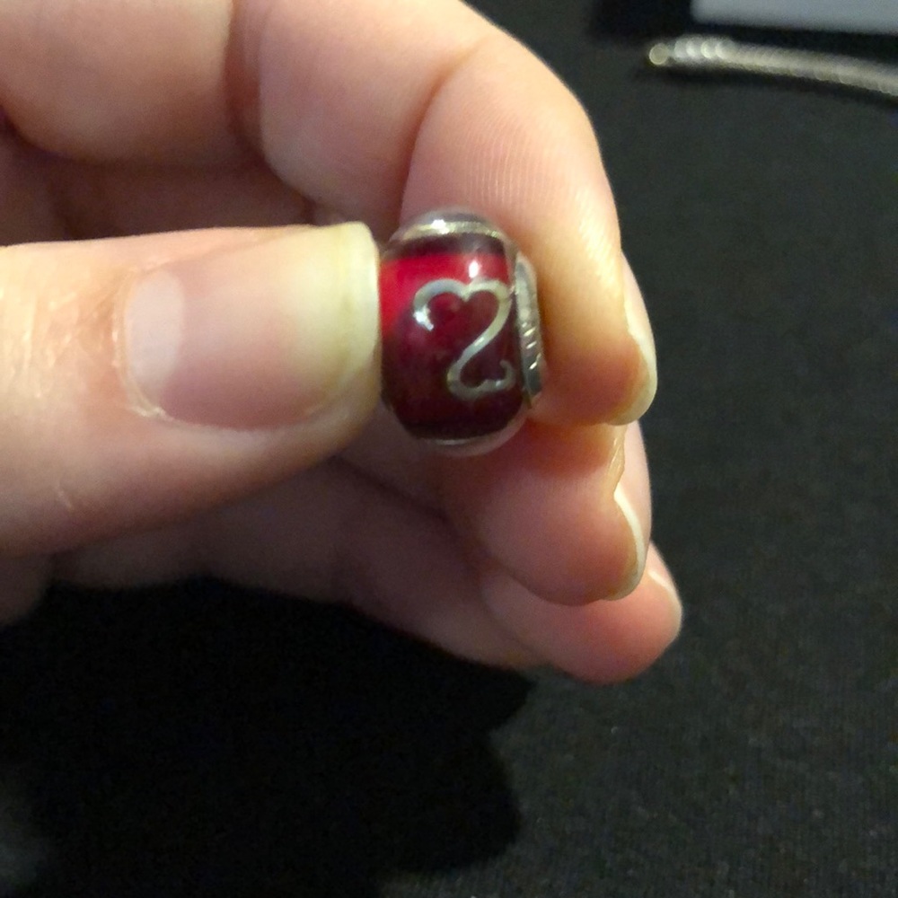 Red Open heart Charm